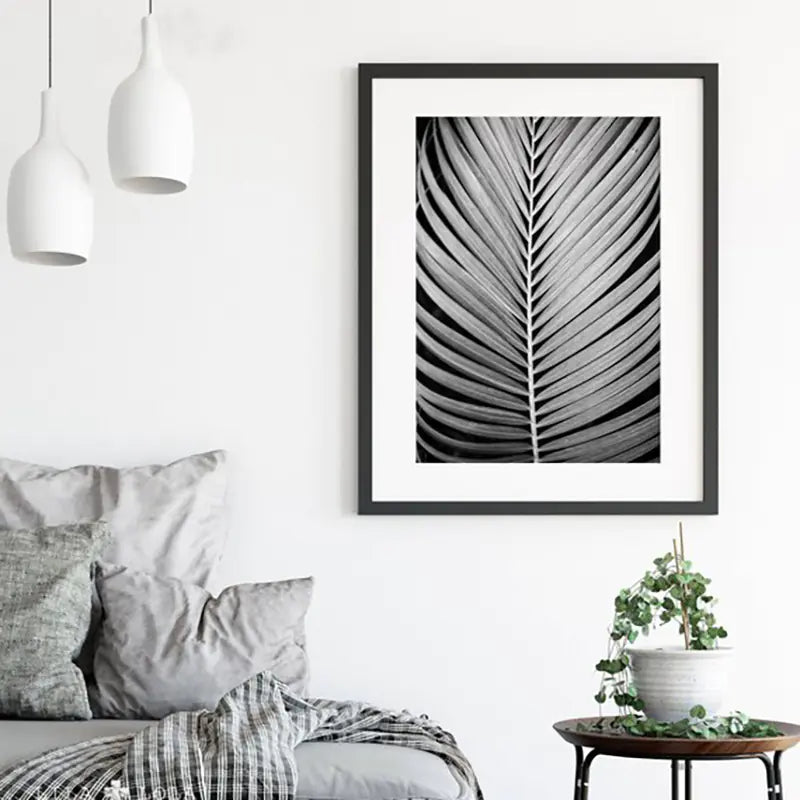 Chic Monochrome Botanical Frameless Wall Art