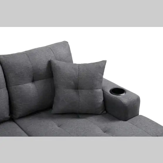 Modern Grey Fabric Sectional