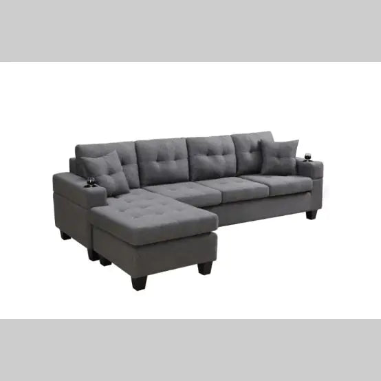 Modern Grey Fabric Sectional