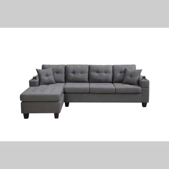 Modern Grey Fabric Sectional