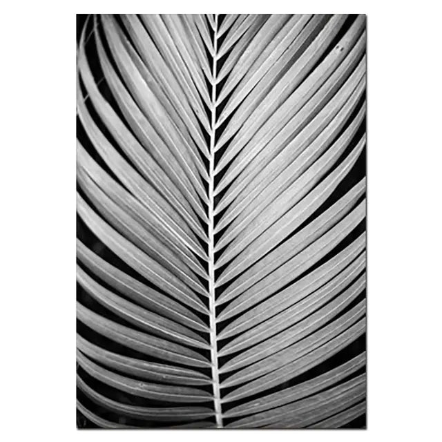 Chic Monochrome Botanical Frameless Wall Art
