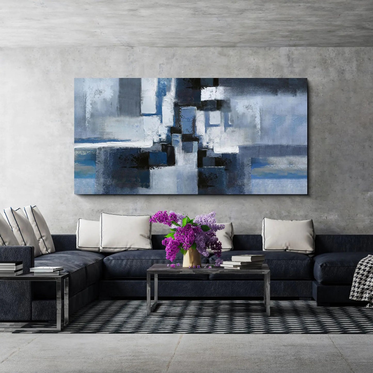 Modern Blue Abstract Canvas Art