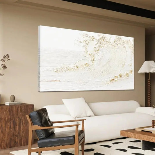 Silent Waves Golden Canvas Art 24x48