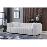 Contemporary Velvet Chesterfield Sofa, 3-Seater