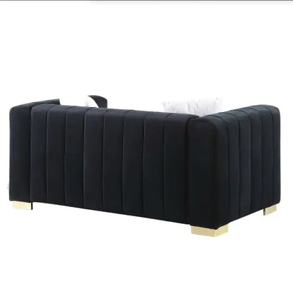 Contemporary Velvet Chesterfield Sofa, 3-Seater