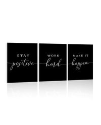 Stay Positive 3-Piece Office Art Set