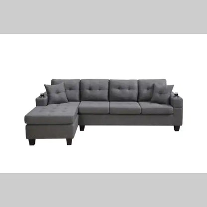 Modern Grey Fabric Sectional