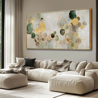 Gold Circle Geometric Canvas Art