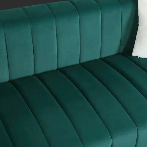 Contemporary Velvet Chesterfield Sofa, 3-Seater