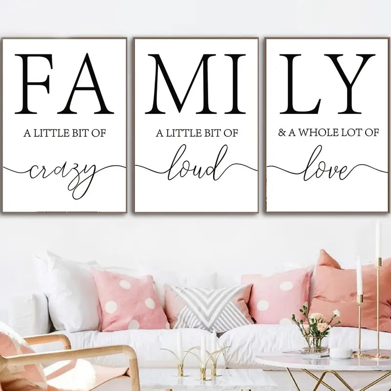 Family Motivational Frameless Canvas Art