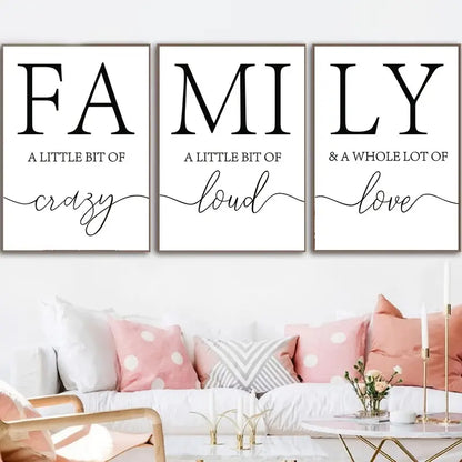 Family Motivational Frameless Canvas Art
