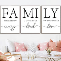 Family Motivational Frameless Canvas Art