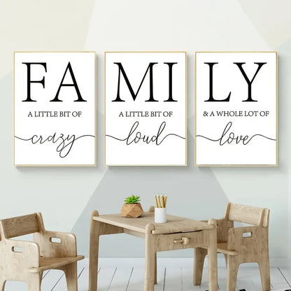Family Motivational Frameless Canvas Art