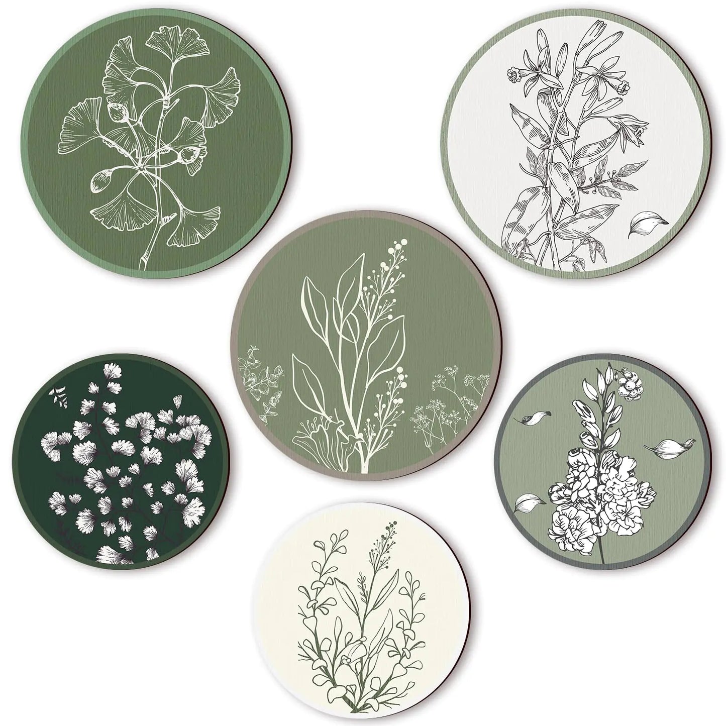 Boho Serenity 6-Piece Plant Art Wall Set