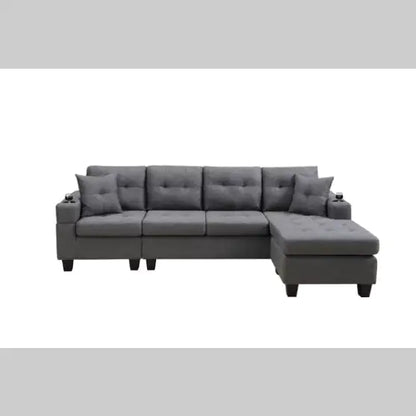 Modern Grey Fabric Sectional