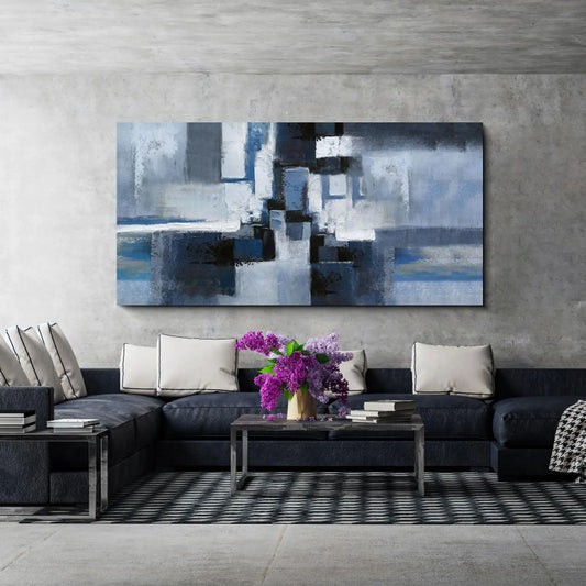 Modern Blue Abstract Canvas Art