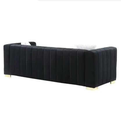 Contemporary Velvet Chesterfield Sofa, 3-Seater